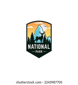 Animal park logo design vector template