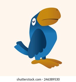 Animal parrot flat icon elements, eps10