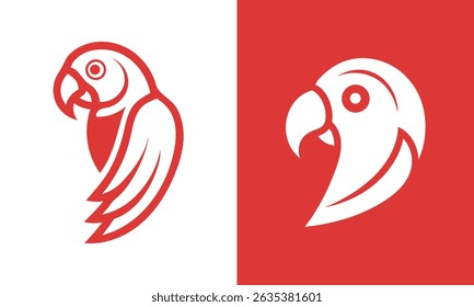 Animal parrot icon logo design template