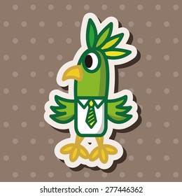 animal parrot worker cartoon theme elements