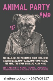 Fiesta Animal Festival Emo Gig Poster Flyer Plantilla