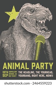 Fiesta Animal Gig Póster Plantilla de Volante