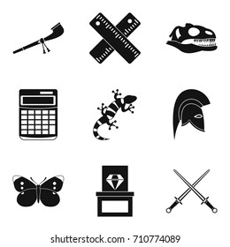 Animal of the past icons set. Simple set of 9 animal of the past icons for web isolated on white background