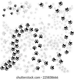 animal path paw print. vector illustration