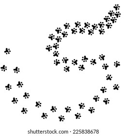 Animal Path Paw Print Vector Illustration Stock Vector (Royalty Free ...