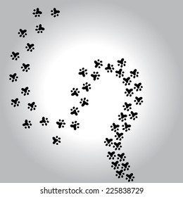 animal path paw print. vector illustration