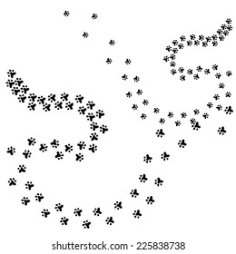 Animal Path Paw Print Vector Illustration Stock Vector (Royalty Free ...