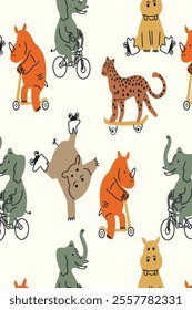 Animal pattern all over design for t-shirt print