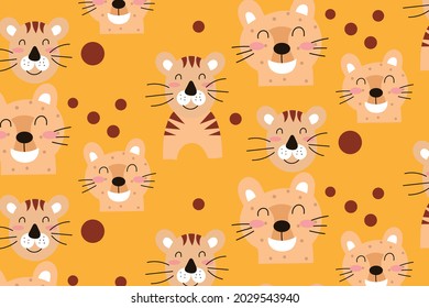 animal pattern background design. pattern with funny animals faces