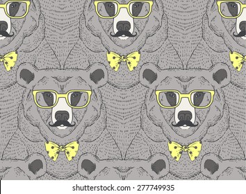 animal pattern, bear print, hipster fashion design