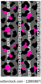 animal pattern with chains