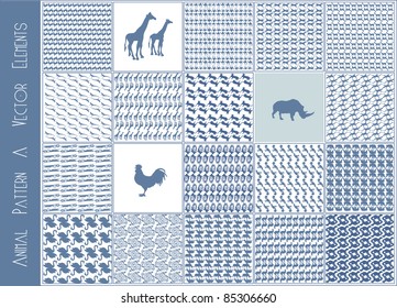 Animal pattern - collection of animal vector background