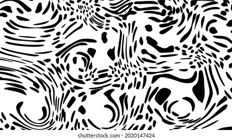 Animal pattern design. black and white abstract background. 