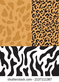 Animal pattern with different options. Set vector art.