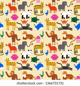 Animal pattern flat illustration