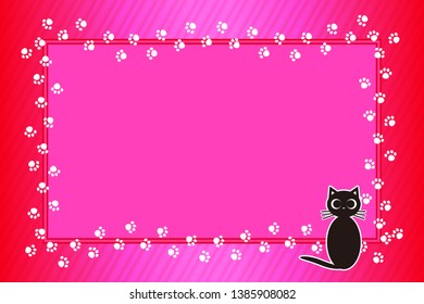 Animal pattern frame, picture frame, cat footprints