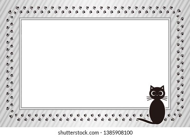 Animal pattern frame, picture frame, cat footprints