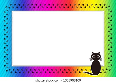 Animal pattern frame, picture frame, cat footprints