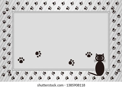 Animal pattern frame, picture frame, cat footprints