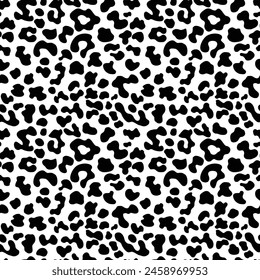 Animal pattern leopard print black and white background, spots