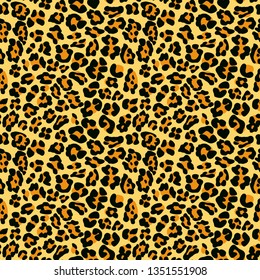 Animal pattern of leopard skin. Seamless background of Africa wild animal. Vector seamless leopard pattern for wallpaper, wrapping, textile, fabric, print