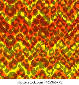 Animal pattern on a tribal zigzag background. Bright vector zig zag ethnic pattern.