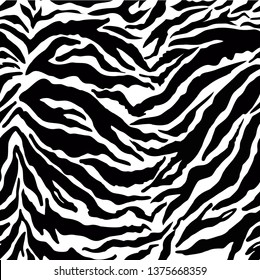 Animal pattern seamless background with line. Illustration of seamless pattern background, animal wildlife tiger skin. Vector tiger stripes seamless skin prints.