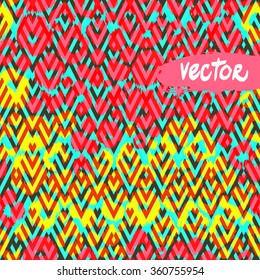 Animal pattern seamless on a geometric background. Vector leopard skin on a rhombus tribal ornament.