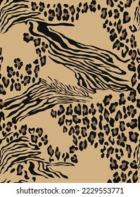 Patrón animal textura de mezcla de leopardo de cebra diseño de moda sin fisuras para impresión