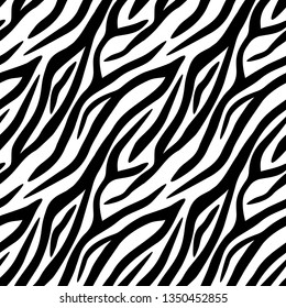 Animal pattern of zebra skin. Seamless background of Africa wild animal. Vector seamless pattern of zebra for wallpaper, wrapping, textile, fabric, print