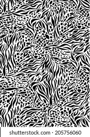 Animal pattern,leopard and zebra skin mixed pattern