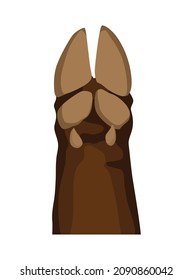 Animal paw. Animalistic foot of bison. Funny pet. Cute cartoon animal body part isolated on white background