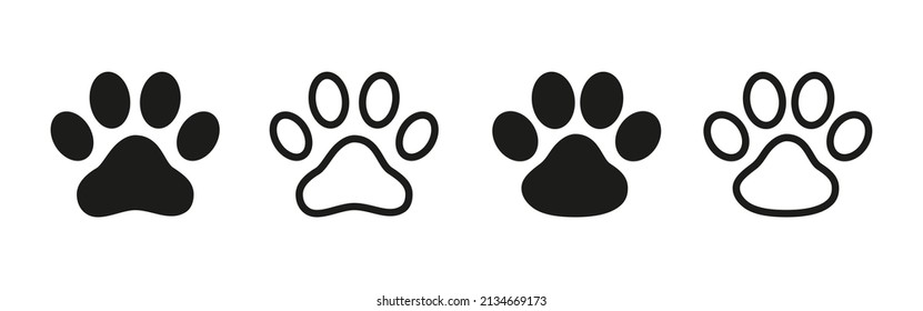 Animal Paw Black Icon Vector