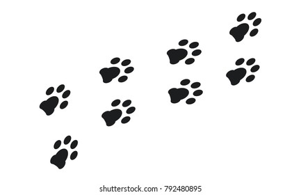 animal paw, dog Walking foot print wallpaper vector