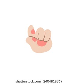 Animal paw, finger up gesture, vector illustration isolated on white background in cartoon style. Icon of cute furry pet claws, part of cat or dog foot in simple colored flat style. Children design