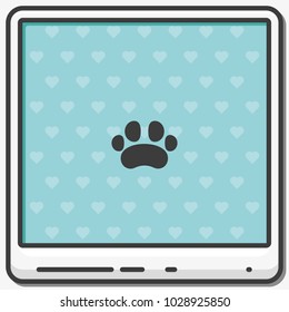 Animal paw flat vector icon.