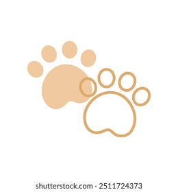 Icono de patrón de forma de huella de pata de animal. Veterinaria, mascotas, cuidado, conceptos de rescate. Diseño de Vector decorativo plano ilustración aislada.