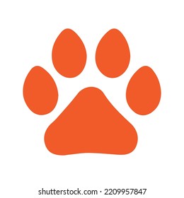 animal paw footprint, silhouette, vector icon, pet shop logo, product for pets sticker, vet clinic sign