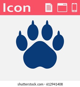 Animal paw footprint vector flat icon