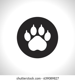 Animal paw footprint vector flat icon