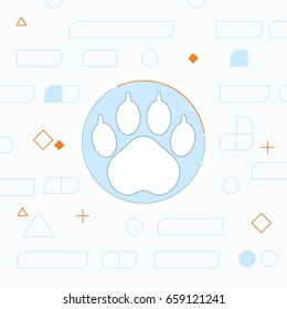 Animal paw footprint vector flat icon