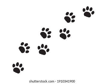 animal paw footprint vector walk