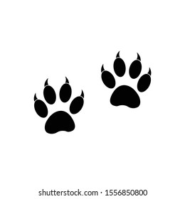 animal paw icon black vector. cat, dog paw