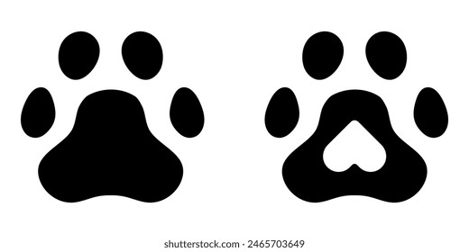 Animal paw icon. Cat foot print symbol. Vet website illustration. Puppies toe sign.