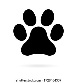 Animal paw icon, dog, cat.. symbol for pet. Foot mark isolated on white background
