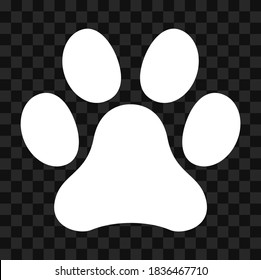 Animal paw icon, dog, cat.. symbol for pet. Foot mark isolated on white background