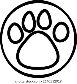 Animal paw icon, dog, cat.. symbol for pet. Foot mark isolated on white background