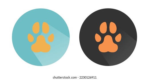 Animal paw icon, Dog, puppy, cat, bear, wolf foot print, puppy foot, paw logo Colorful vector icons