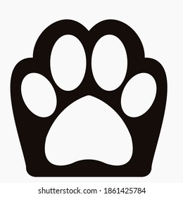 Animal paw icon. Goods for pets. Illustration of dogs. Vector icon.