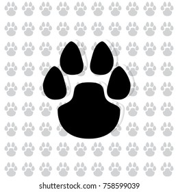 animal paw icon illustration